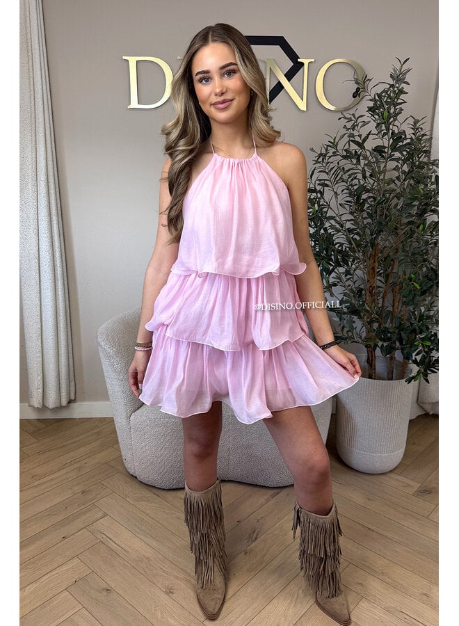 PINK - 'ROSALIA DRESS' - LAYERED RUFFLE DRESS