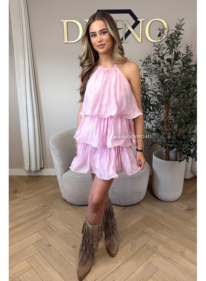 PINK - 'ROSALIA DRESS' - LAYERED RUFFLE DRESS