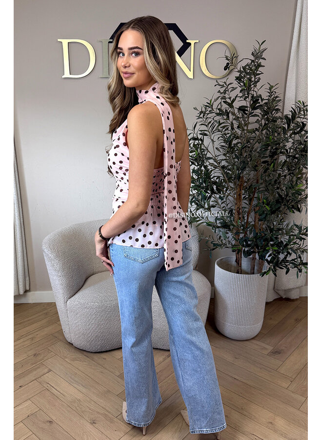 PINK - 'VALERIE TOP' - POLKADOT CUTE TOP