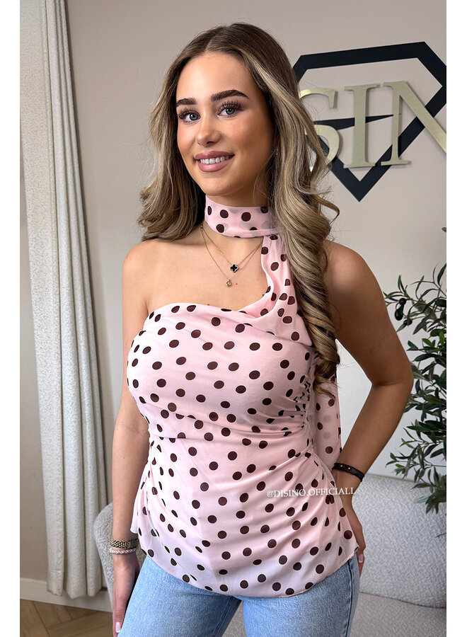 PINK - 'VALERIE TOP' - POLKADOT CUTE TOP