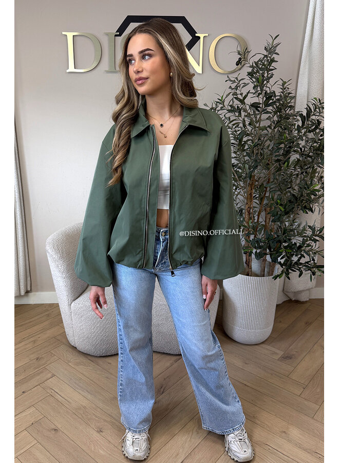 ARMY GREEN - 'SAPHIRA V2 JACKET' - MINIMAL CHIC JACKET