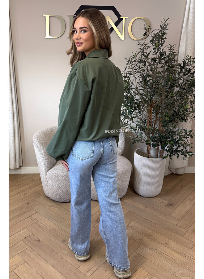 ARMY GREEN - 'SAPHIRA V2 JACKET' - MINIMAL CHIC JACKET