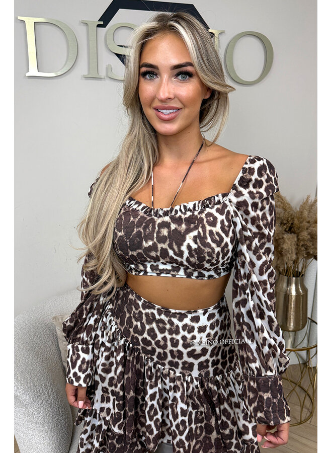 LEO - 'NAYLA SET' - LAYERED RUFFLE FESTIVAL TOP + MAXI SKIRT SET