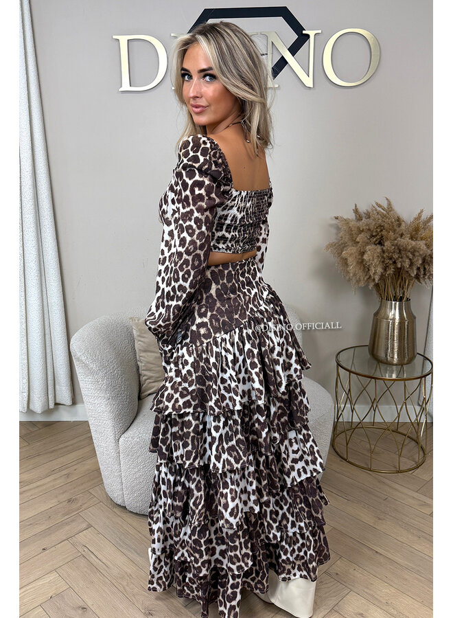 LEO - 'NAYLA SET' - LAYERED RUFFLE FESTIVAL TOP + MAXI SKIRT SET