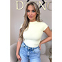 YELLOW - 'MIA SHORTSLEEVE TOP' - PERFECT FIT HIGH NECK SHORTSLEEVE TOP