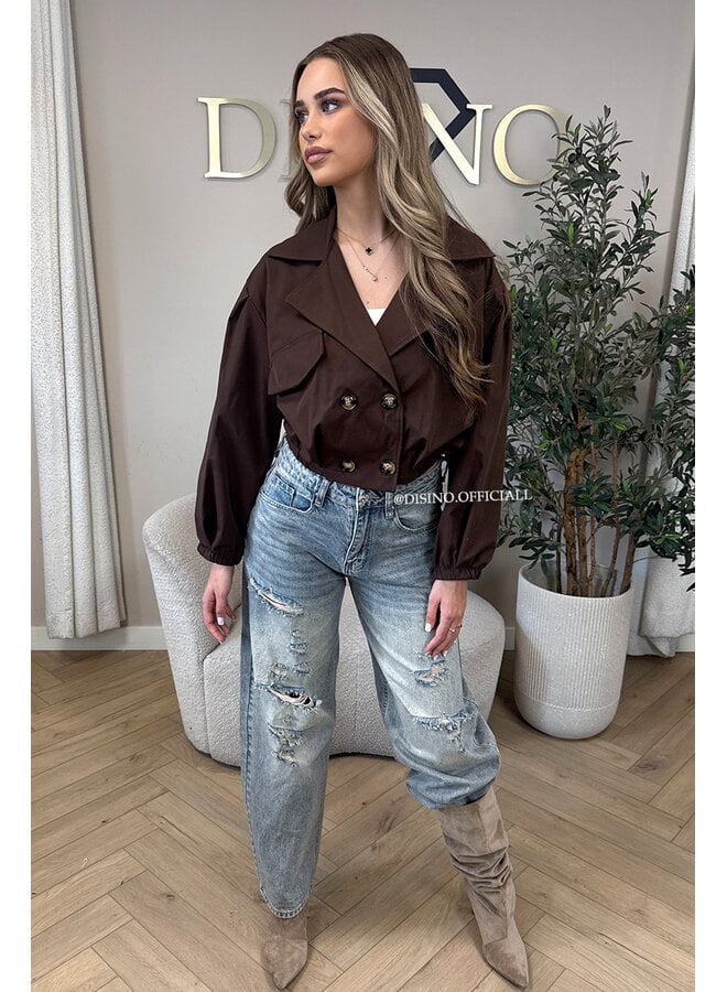 DIRTY BLUE - 'PRATO JEANS' - RIPPED BARREL JEANS