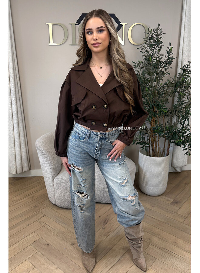 DIRTY BLUE - 'PRATO JEANS' - RIPPED BARREL JEANS