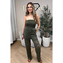 ARMY GREEN - 'ELIN V2 JUMPSUIT' - STRAPLESS LACE JUMPSUIT