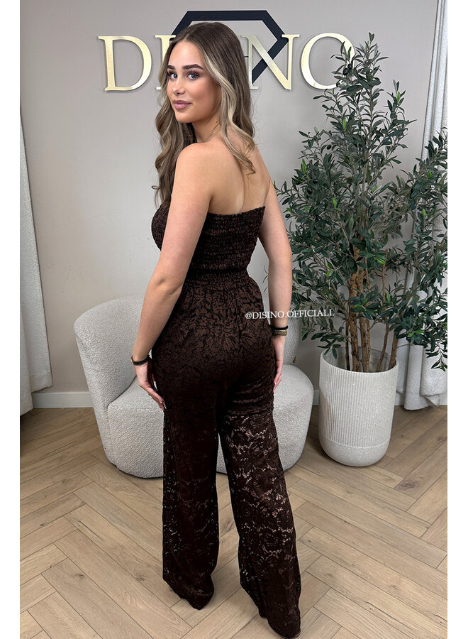 CHOCO - 'ELIN V2 JUMPSUIT' - STRAPLESS LACE JUMPSUIT