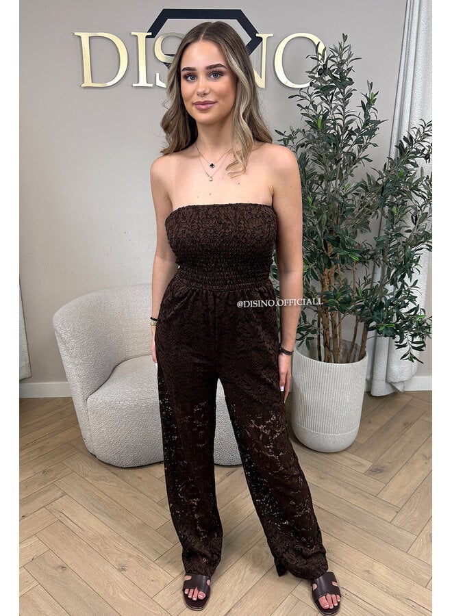 CHOCO - 'ELIN V2 JUMPSUIT' - STRAPLESS LACE JUMPSUIT