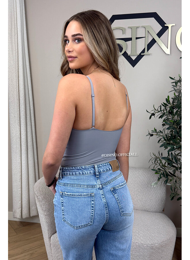 GREY - 'NATHALIE BODYSUIT' - CLASSY SHAPING SEAMLESS BODYSUIT