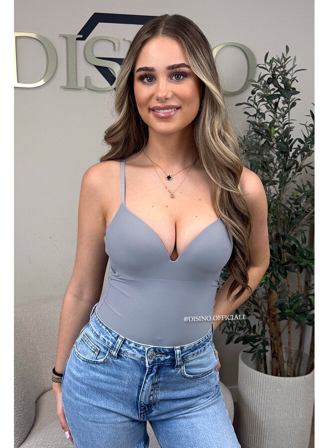 GREY - 'NATHALIE BODYSUIT' - CLASSY SHAPING SEAMLESS BODYSUIT
