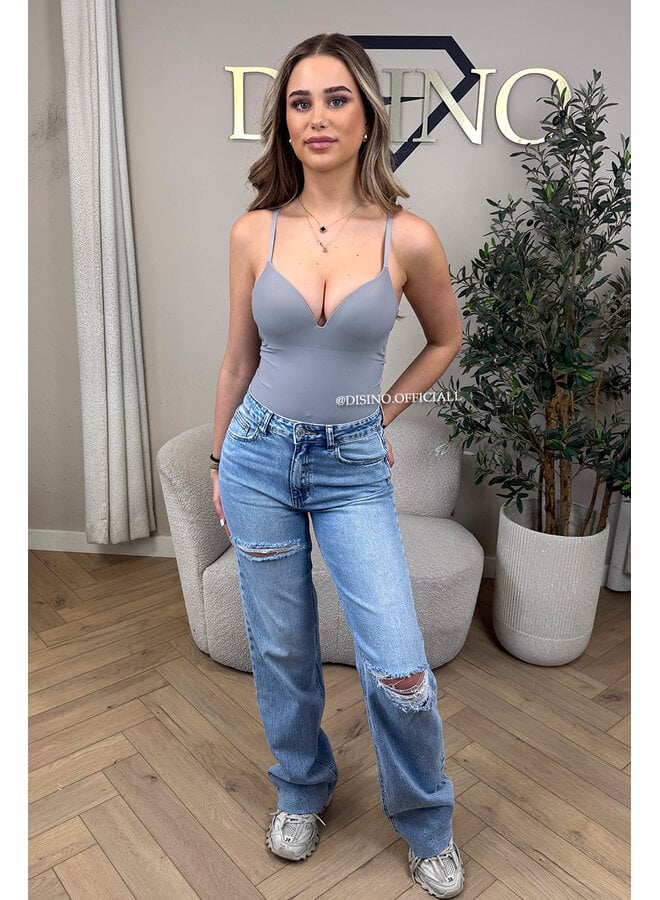 GREY - 'NATHALIE BODYSUIT' - CLASSY SHAPING SEAMLESS BODYSUIT