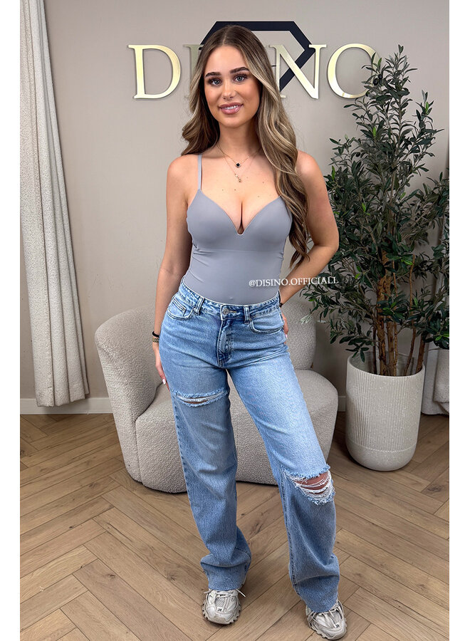GREY - 'NATHALIE BODYSUIT' - CLASSY SHAPING SEAMLESS BODYSUIT