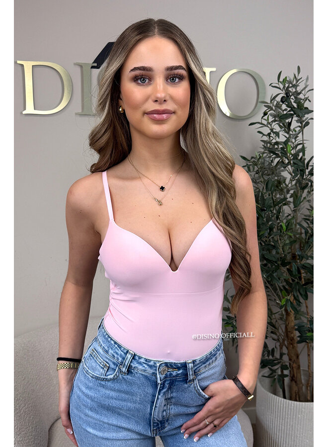 BUBBLEGUM PINK - 'NATHALIE BODYSUIT' - CLASSY SHAPING SEAMLESS BODYSUIT