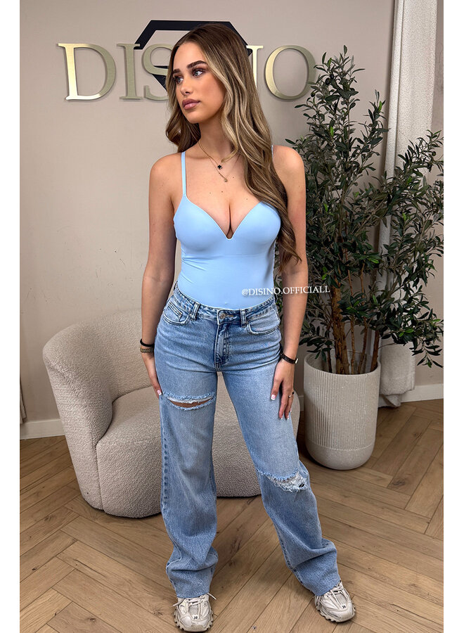 LIGHT BLUE - 'NATHALIE BODYSUIT' - CLASSY SHAPING SEAMLESS BODYSUIT