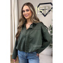OLIVE GREEN - 'ROSIE V2 JACKET' - SUEDE BOMBER JACKET