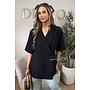 BLACK - 'MAEVA BLAZER' - OVERSIZED SHORT SLEEVE BLAZER DRESS