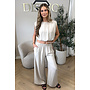 BEIGE - 'LIZZY SET' - SUMMER TOP + PANTS SET