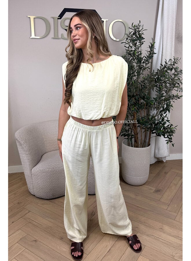 YELLOW - 'LIZZY SET' - SUMMER TOP + PANTS SET