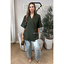 OLIVE GREEN - 'MAEVA BLAZER' - OVERSIZED SHORT SLEEVE BLAZER DRESS