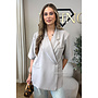 TAUPE - 'MAEVA BLAZER' - OVERSIZED SHORT SLEEVE BLAZER DRESS