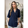 NAVY BLUE - 'MAEVA BLAZER' - OVERSIZED SHORT SLEEVE BLAZER DRESS