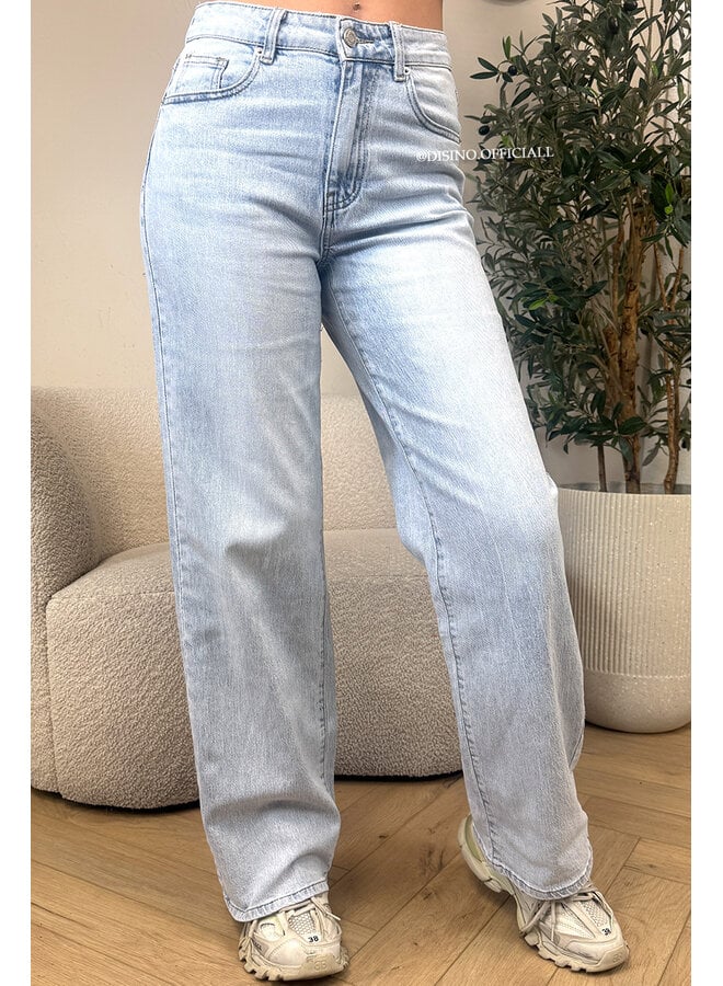 LIGHT BLUE - 'MILANO JEANS' - PERFECT WASHING STRETCH WIDE LEG JEANS