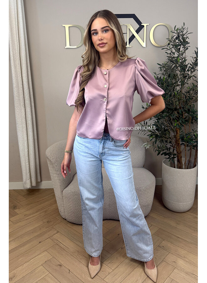 PINK - 'ELODIE TOP' - EXCLUSIVE SATIN BUTTON UP TOP