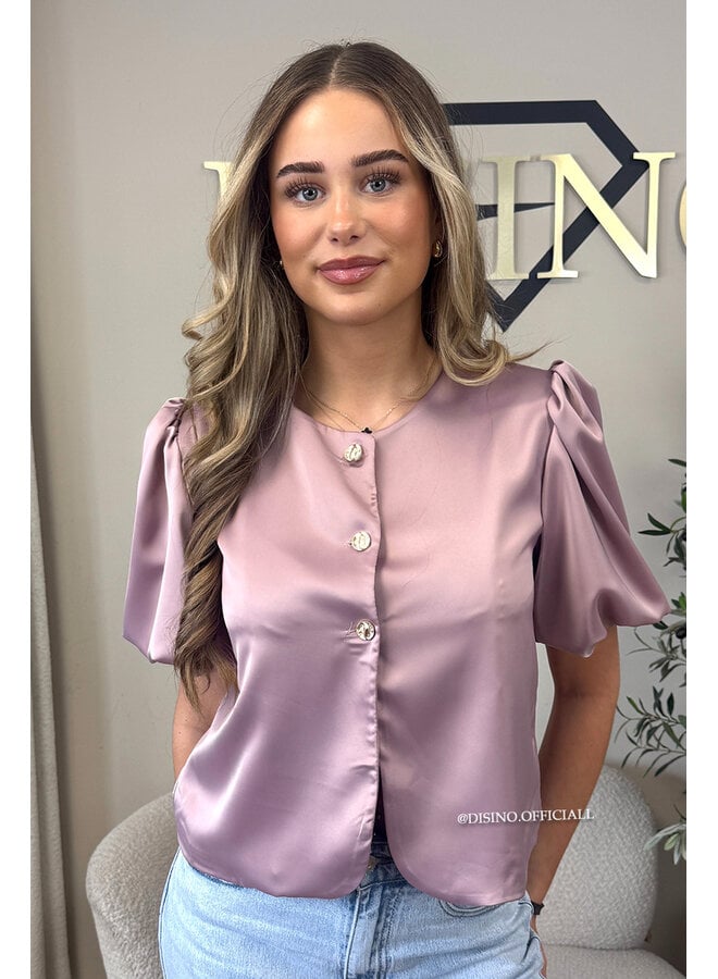 PINK - 'ELODIE TOP' - EXCLUSIVE SATIN BUTTON UP TOP