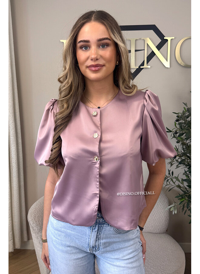 PINK - 'ELODIE TOP' - EXCLUSIVE SATIN BUTTON UP TOP