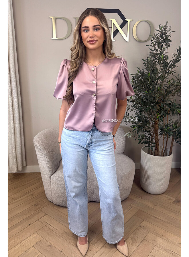 PINK - 'ELODIE TOP' - EXCLUSIVE SATIN BUTTON UP TOP