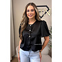 BLACK - 'ELODIE TOP' - EXCLUSIVE SATIN BUTTON UP TOP