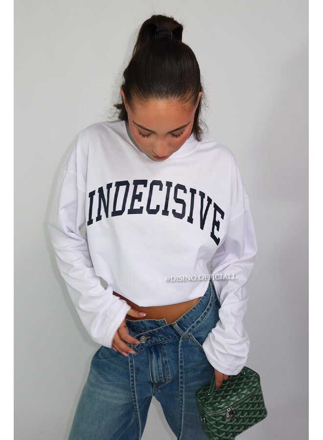 WHITE - 'INDECISIVE LONGSLEEVE' - OVERSIZED PRIORITY LONGSLEEVE TEE