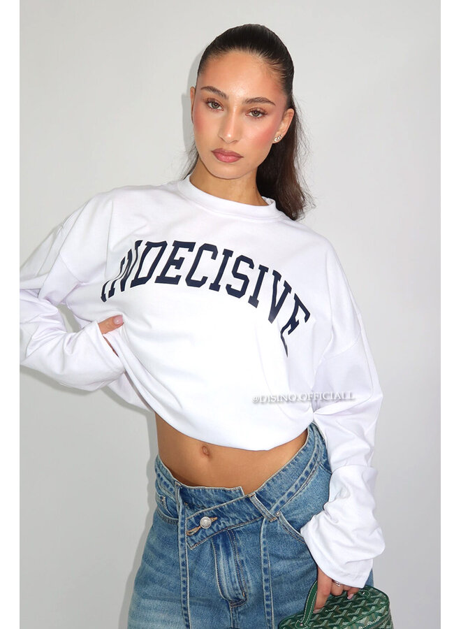 WHITE - 'INDECISIVE LONGSLEEVE' - OVERSIZED PRIORITY LONGSLEEVE TEE