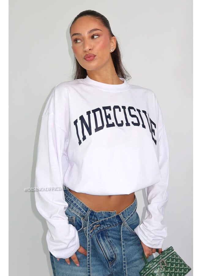 WHITE - 'INDECISIVE LONGSLEEVE' - OVERSIZED PRIORITY LONGSLEEVE TEE