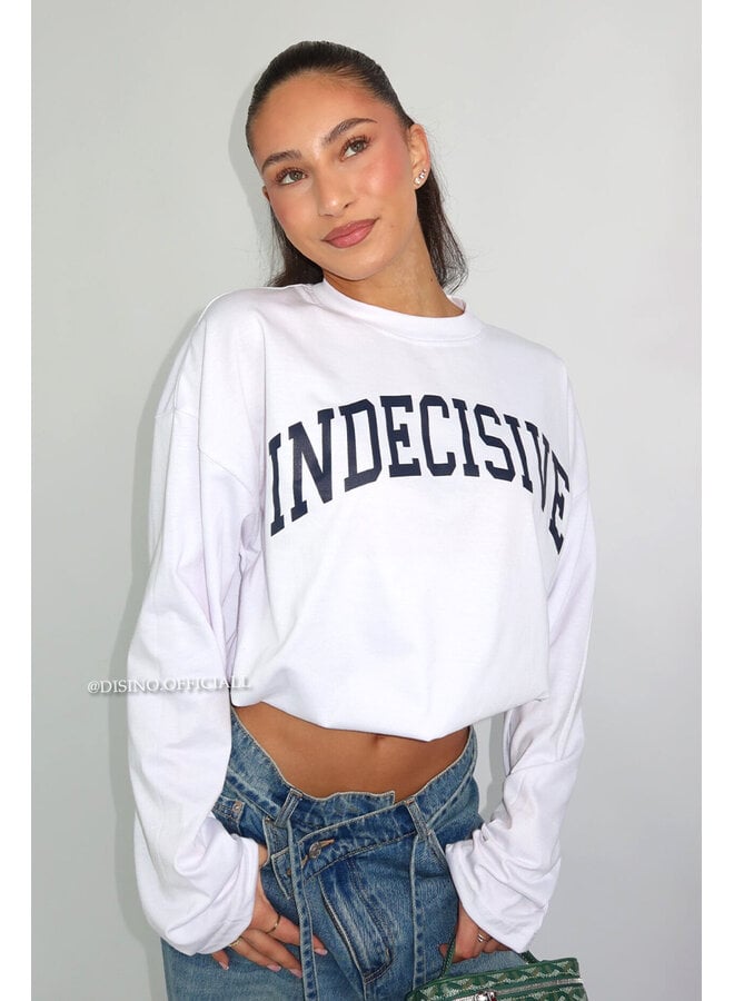 WHITE - 'INDECISIVE LONGSLEEVE' - OVERSIZED PRIORITY LONGSLEEVE TEE