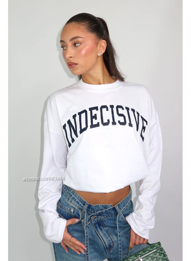 WHITE - 'INDECISIVE LONGSLEEVE' - OVERSIZED PRIORITY LONGSLEEVE TEE