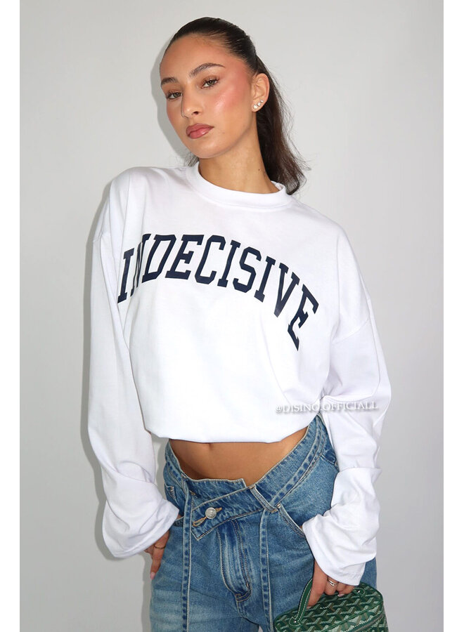 WHITE - 'INDECISIVE LONGSLEEVE' - OVERSIZED PRIORITY LONGSLEEVE TEE