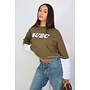 ARMY/WHITE - '4U2C LONGSLEEVE' - OVERSIZED PRIORITY LONGSLEEVE TEE