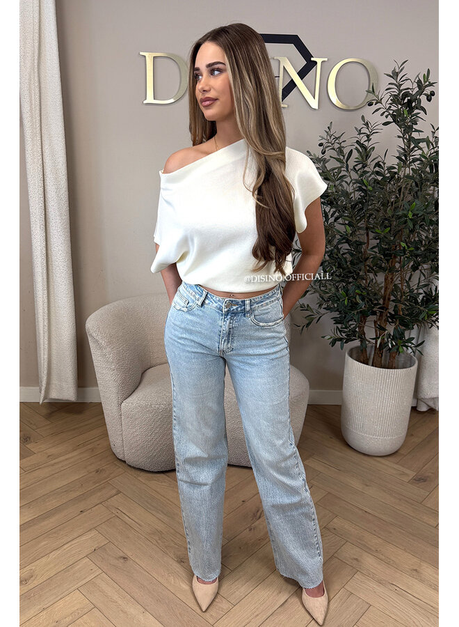 ECRU - 'LUNA TOP' - PREMIUM QUALITY ONE SHOULDER TOP