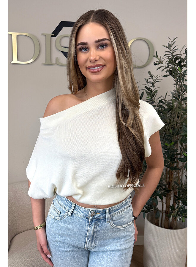 ECRU - 'LUNA TOP' - PREMIUM QUALITY ONE SHOULDER TOP