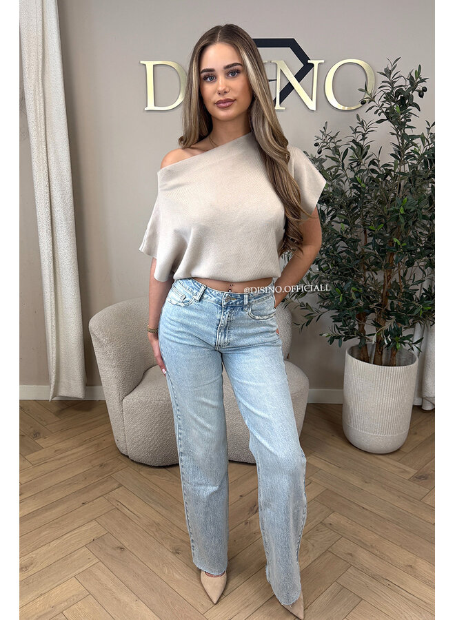 LIGHT BLUE VINTAGE - 'VANCOUVER' - STRETCH EXTRA LONG WIDE LEG JEANS
