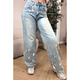 VINTAGE - 'LOUA JEANS' - STRETCH GRAFFITI WIDE LEG JEANS