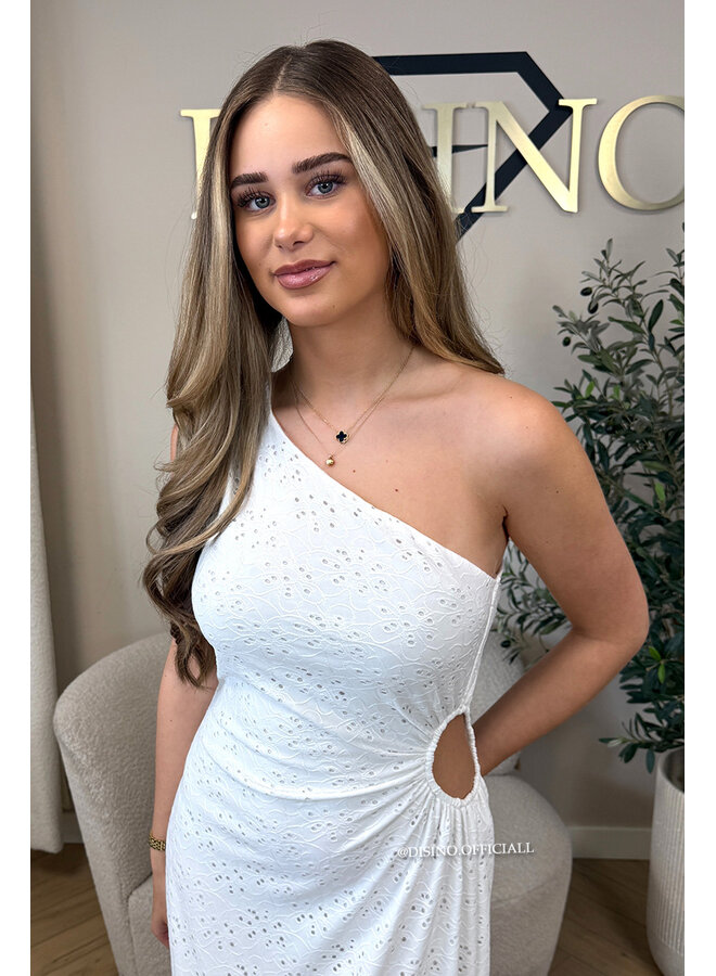 WHITE - 'ROSALYN DRESS' - CROCHET LACE SUMMER DRESS