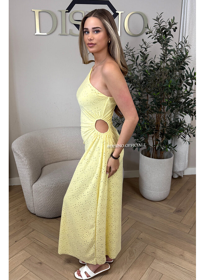 YELLOW - 'ROSALYN DRESS' - CROCHET LACE SUMMER DRESS