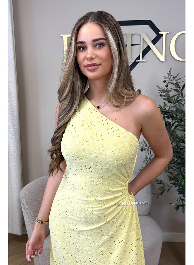 YELLOW - 'ROSALYN DRESS' - CROCHET LACE SUMMER DRESS