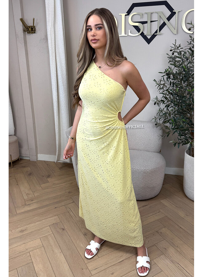 YELLOW - 'ROSALYN DRESS' - CROCHET LACE SUMMER DRESS
