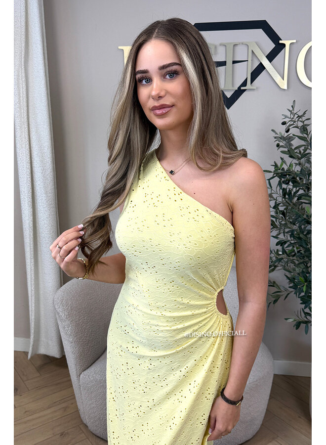 YELLOW - 'ROSALYN DRESS' - CROCHET LACE SUMMER DRESS