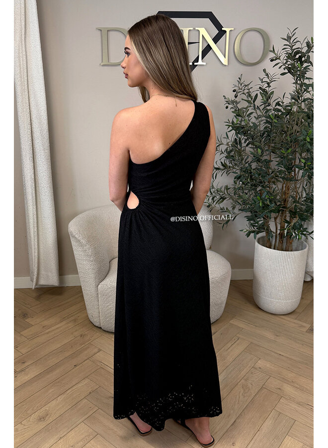 BLACK - 'ROSALYN DRESS' - CROCHET LACE SUMMER DRESS